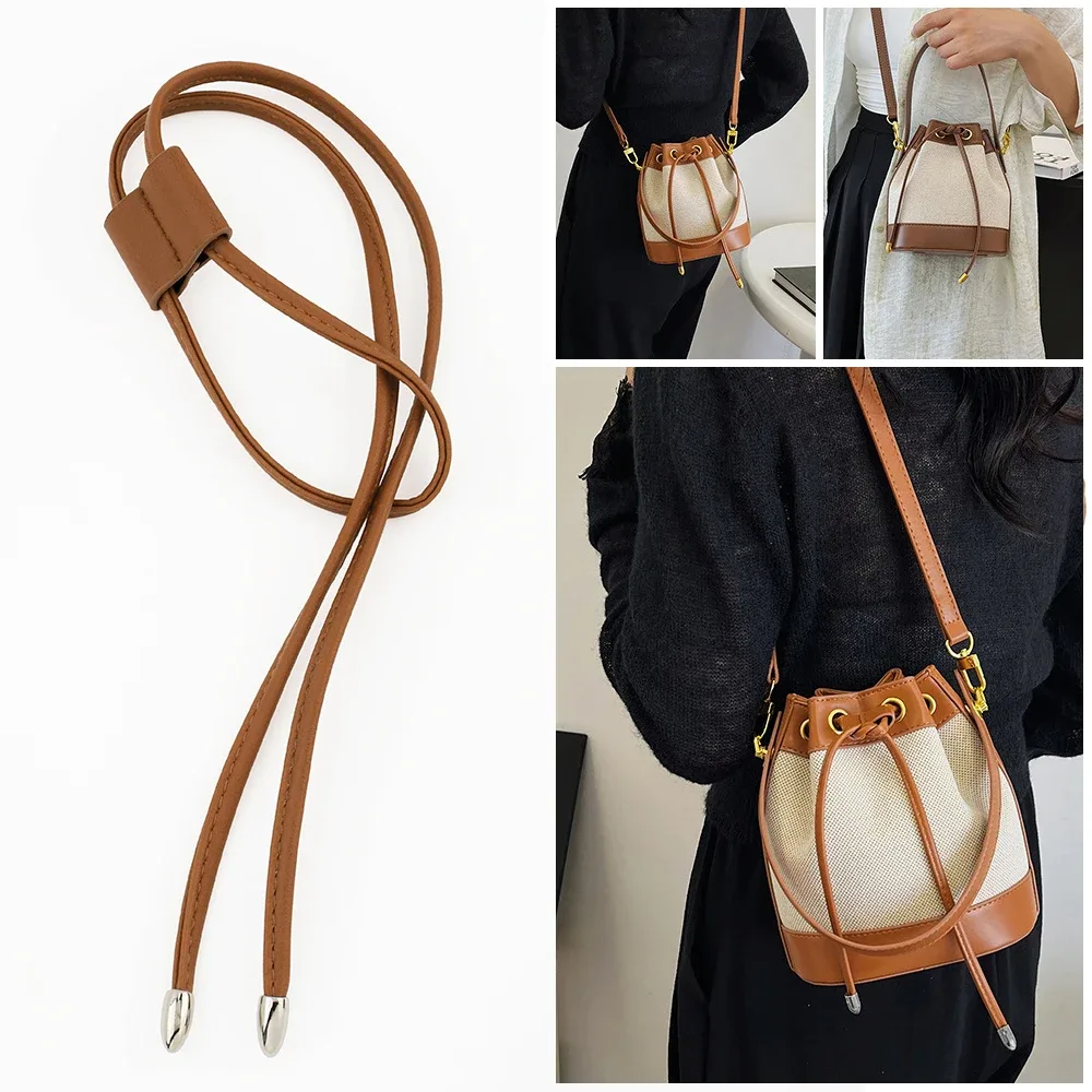 sangle de sac en cuir pu tendance, détachable et remplaçable, pour sac seau, cordon de serrage, sac à dos, pochette, accessoires de sac à main