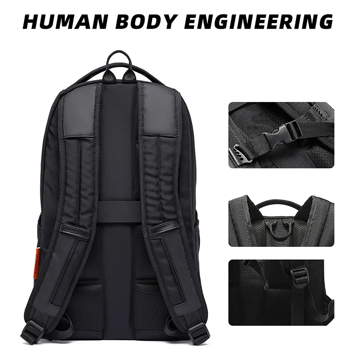 tangcool sac à dos d'affaires étanche pour hommes, sac pour ordinateur portable de 15,6 pouces, sac à dos d'école pour voyage en plein air