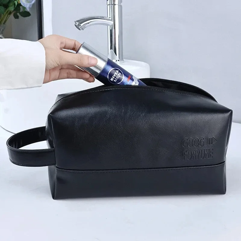sac de rangement portable en polyester avec fermeture éclair pour hommes et femmes, trousse de toilette, trousse à cosmétiques de voyage, étanche, lavage des poudres