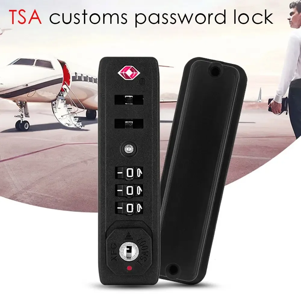 serrure à combinaison polyvalente à 3 chiffres pour valise à bagages de voyage tsa007, verrouillage par mot de