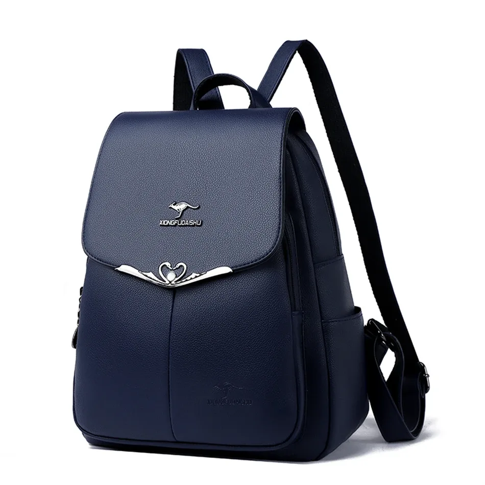sac à dos en cuir pu pour femme, grande capacité, sac à dos de voyage pour femme, sac à dos pour ordinateur portable pour femme, sacs d'école, créateur de luxe, mode