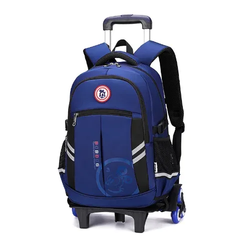 sacs de chariot d'école pour enfants sac à dos à roulettes pour garçons cartables à roulettes sacs de chariot de voyage pour garçons cartables 6 roues