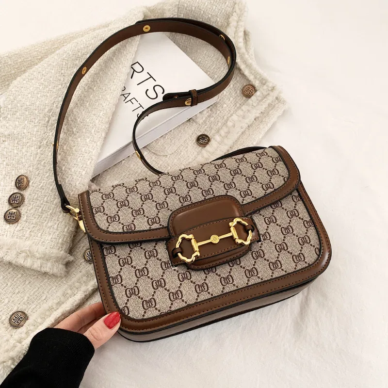 sac à bandoulière classique en cuir véritable pour femme, style selle, design parisien populaire, sac à main décontracté vintage et tendance