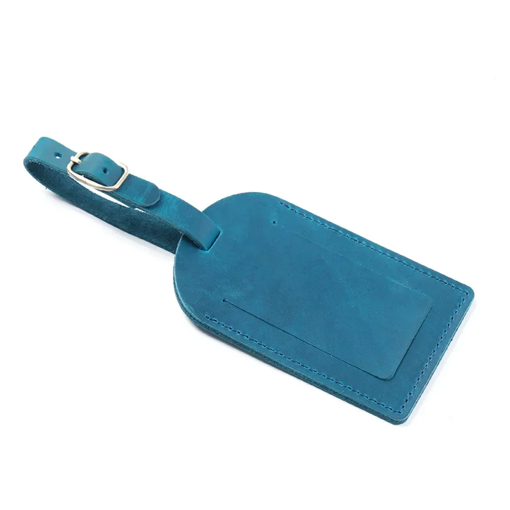 étiquette de bagage en cuir personnalisée avec nom, en cuir de vachette pleine fleur, pour carte d'embarquement et valise, design créatif