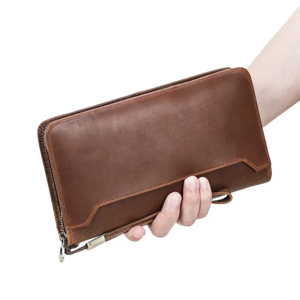 portefeuilles de voyage en cuir véritable contact's pour la famille, pochettes vintage pour hommes, étuis de passeport, porte-cartes, poche pour téléphone