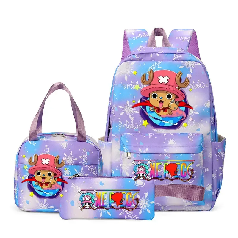 sacs à dos one piece pour femmes et hommes, sac d'école grande capacité, sac à dos imprimé, sac de voyage, sac à dos pour homme, mochila, lot de 3