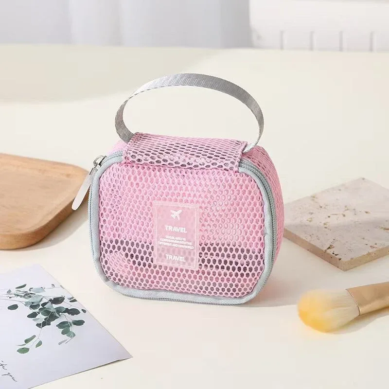 petites trousses à clés, trousse de toilette transparente, pochette de rangement carrée en maille, mini porte-monnaie à fermeture éclair, mini trousse de toilette, étui à papeterie