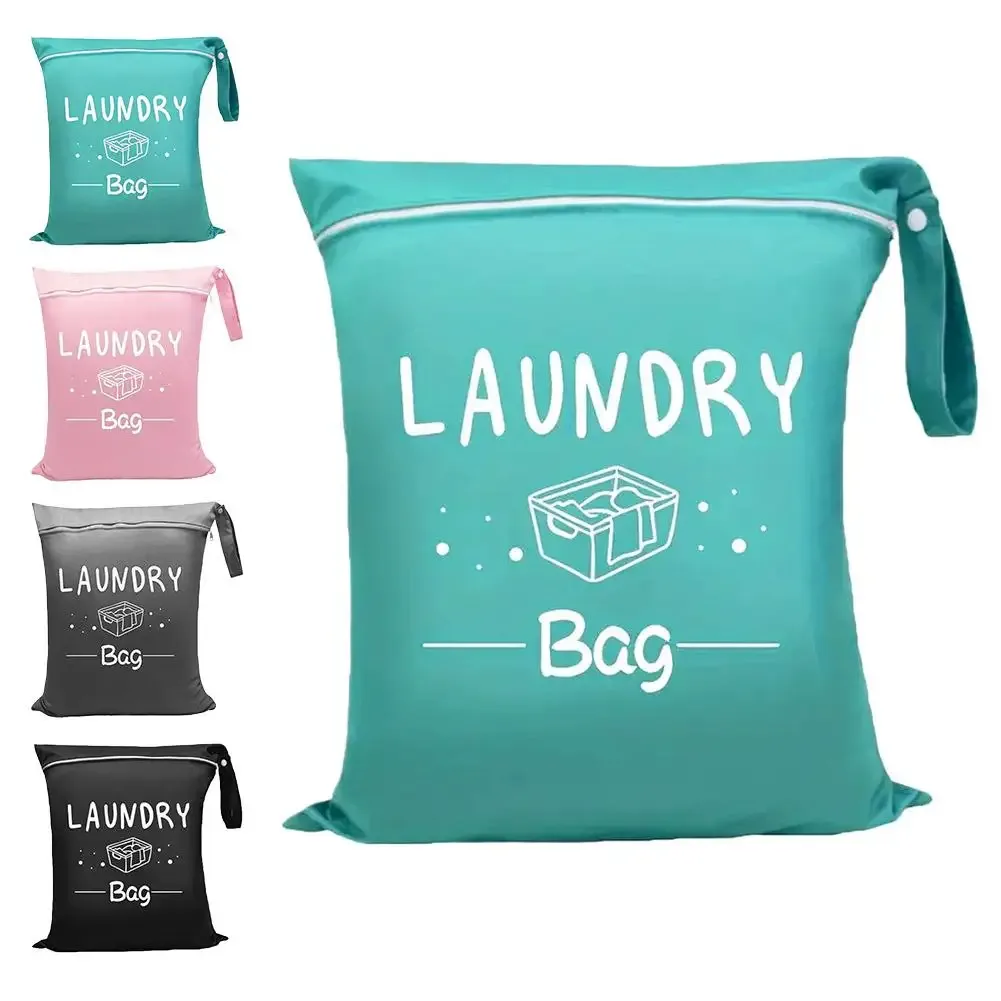 sac de voyage imperméable pour le linge, pochette de rangement humide/sec avec fermeture éclair et sangle de suspension, sac de rangement portable (1 pièce)