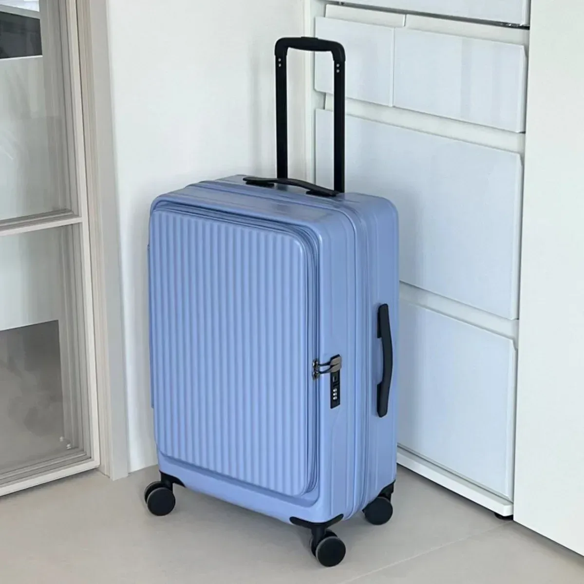 valise de voyage légère à roulettes, extensible et multifonctionnelle, à coque rigide en pc de 20 pouces, à ouverture frontale, 2025