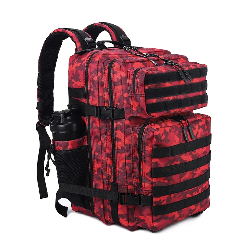 sacs à dos tactiques d'extérieur 45l, sac de sport d'athlète de grande capacité pour fitness, sport, entraînement, randonnée, avec porte-bouteille
