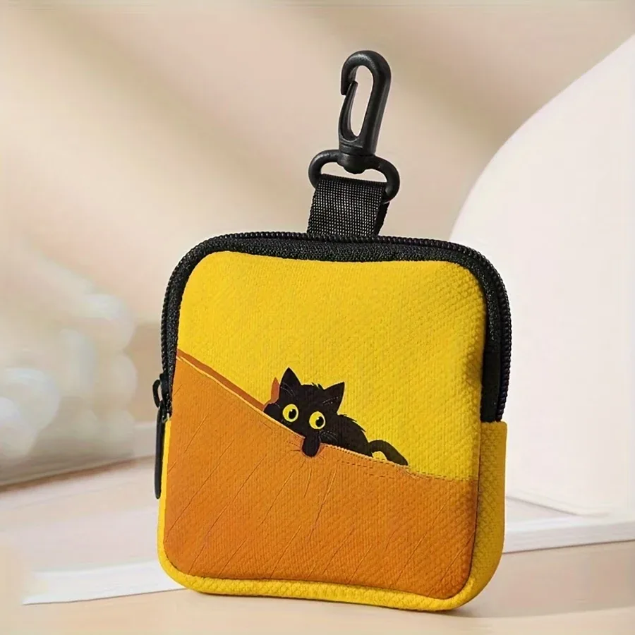 porte-monnaie grande capacité à motif imprimé chat, sac de rangement pour pièces de monnaie imprimé numériquement, porte-monnaie multifonctionnel pour cartes et clés, choix de cadeau idéal