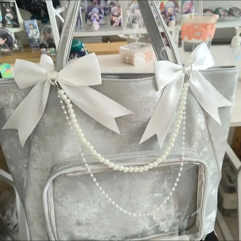 ita sac arc accessoires école sac à dos noir et blanc dentelle sac chaîne lolita accessoires bricolage pendentif accessoires