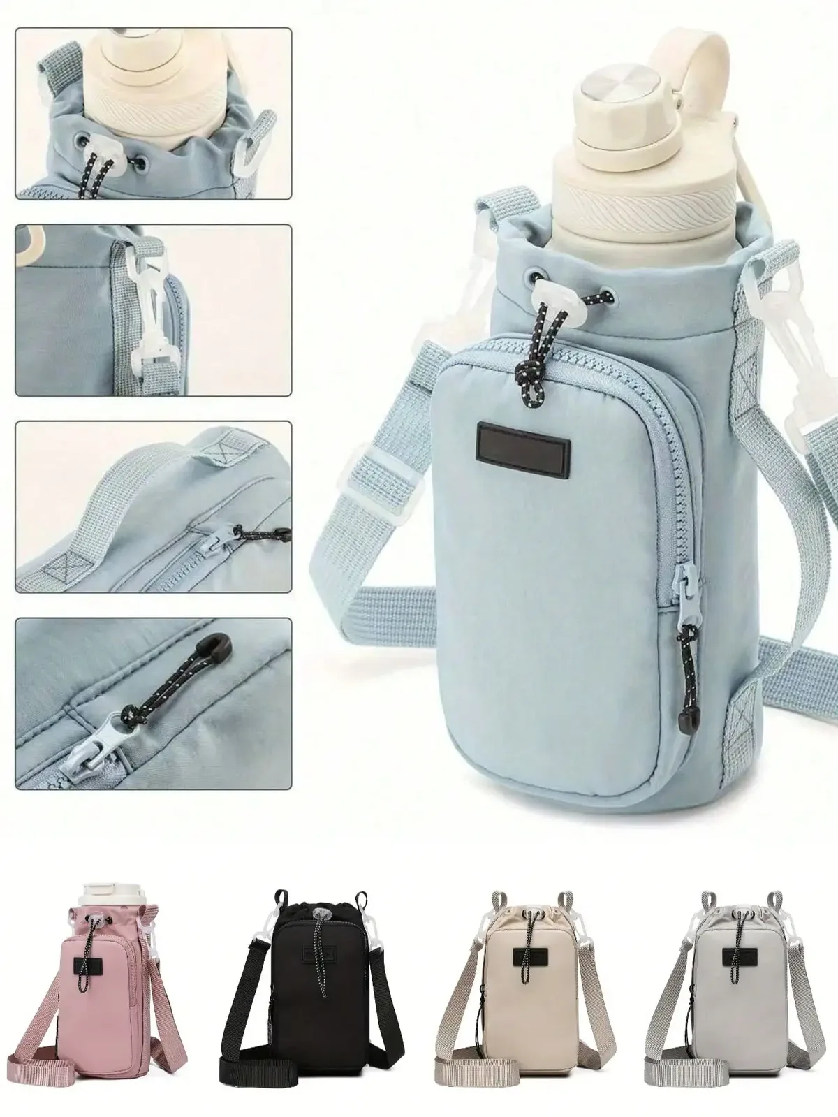 pochette de bouteille d'eau pour tasse stanley 40oz/20oz/30oz, sac d'extérieur avec sangle, petite valise pour