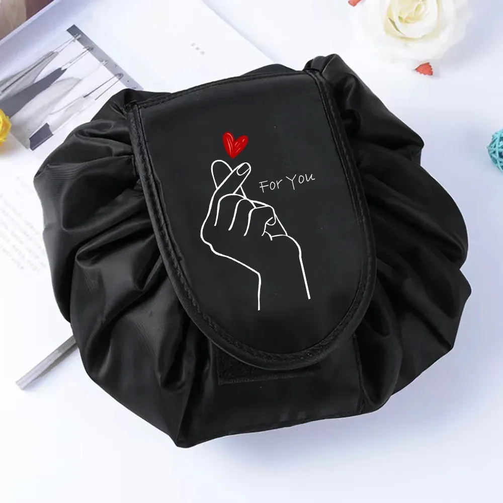 sac de rangement portable étanche pour cosmétiques, sac paresseux de proximité wstring, poudres de maquillage magiques, grande capacité, trousse de beauté de toilette de voyage