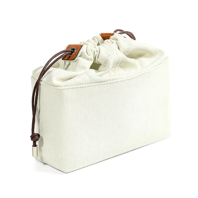 sac en toile à cordon de serrage, organisateur d'insertion pour police lew, fourre-tout tissé en paille, support de sacs à doublure intérieure, accessoires