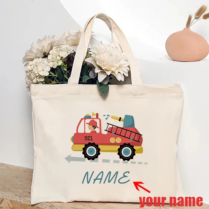 sac fourre-tout en toile personnalisé pour enfants, sac à bandoulière avec nom personnalisé, imprimé lapin arc-en-ciel, cadeau pour enfants, rentrée scolaire