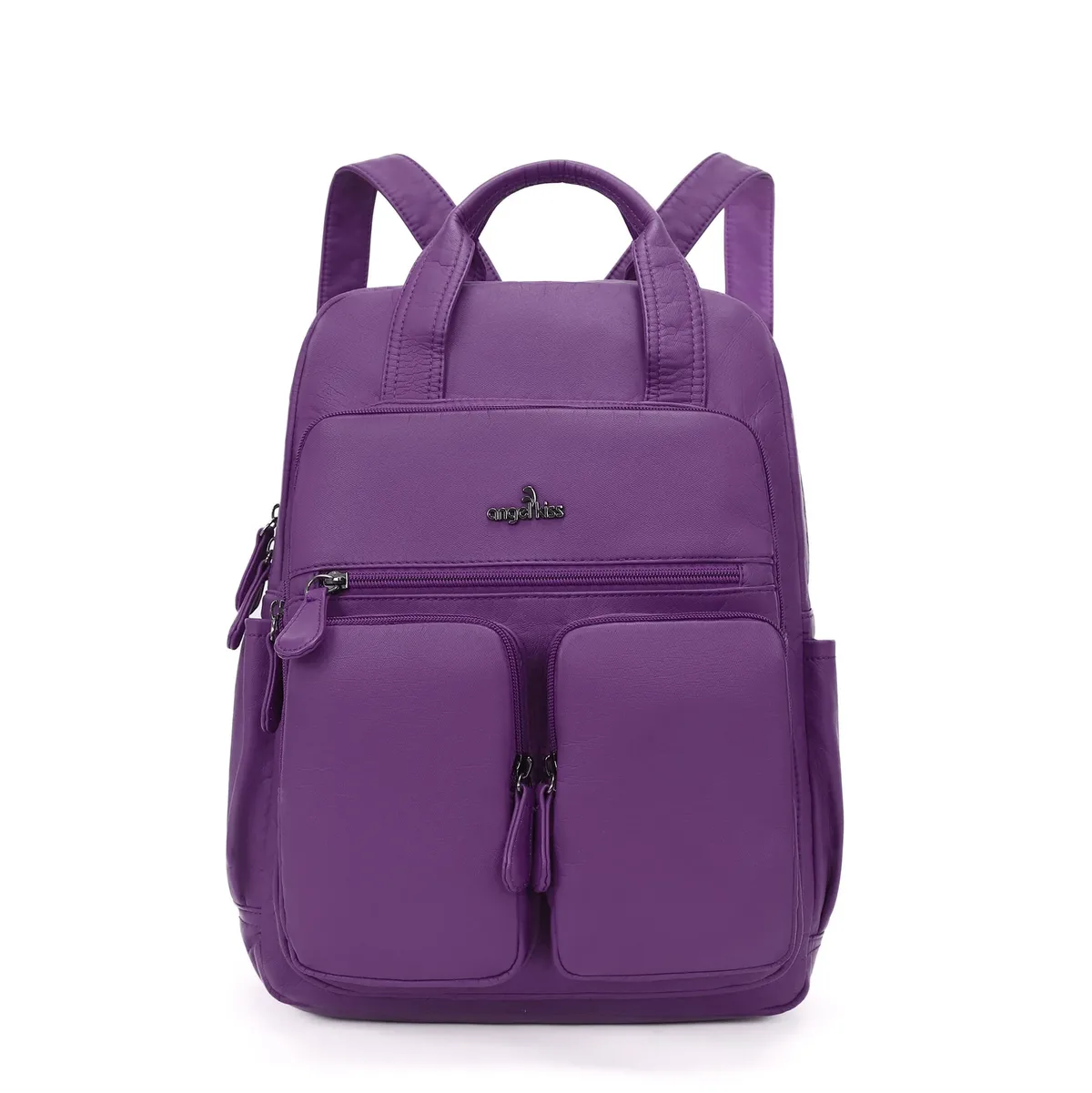 grand sac d'école pour femmes, couleur unie, multi-poches, mode voyage, grand sac à dos pour la rentrée scolaire