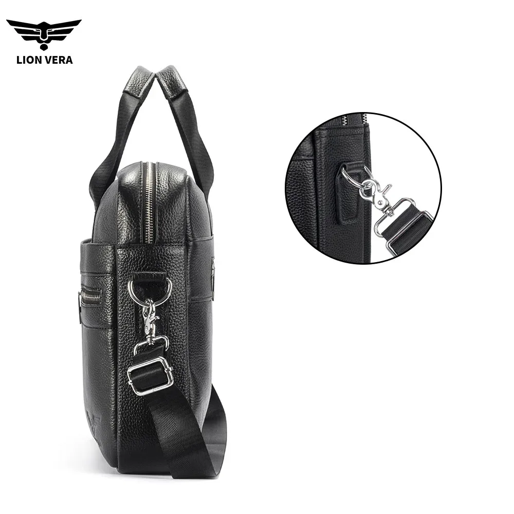 lion vera – porte-documents en cuir véritable pour hommes, sac à main de bureau portable pour ordinateur portable, sacs à bandoulière de haute qualité pour affaires