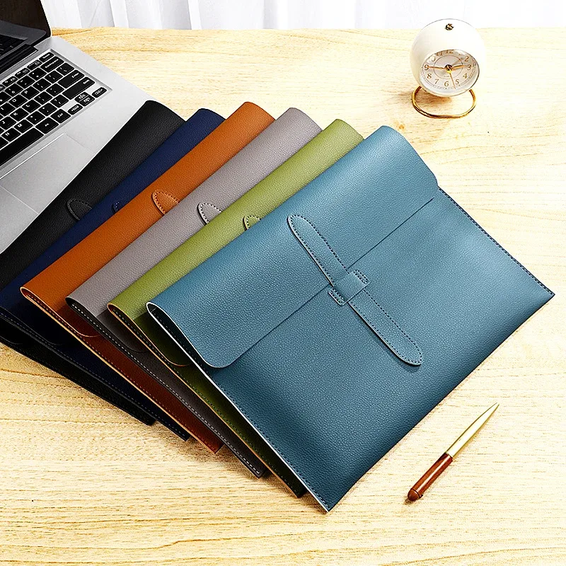sac de documents professionnel personnalisé avec lettres, pochette pour documents a4, gravure en cuir pu, sac pour ordinateur portable 13 pouces, pochette de luxe pour documents