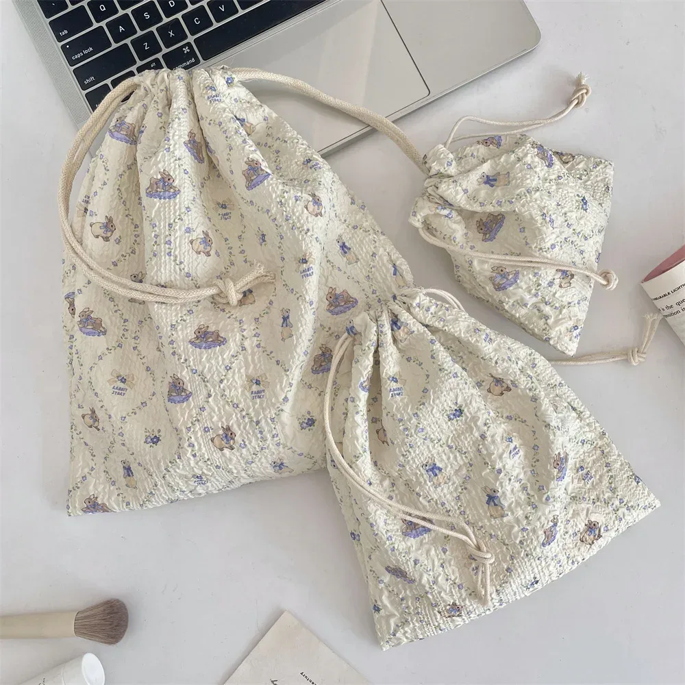 Sac de maquillage pour femmes, dessin animé mignon, pochette Kawaii, articles de toilette portables, organisateur de rangement de cosmétiques, sac à cosmétiques de voyage, étui à cordon