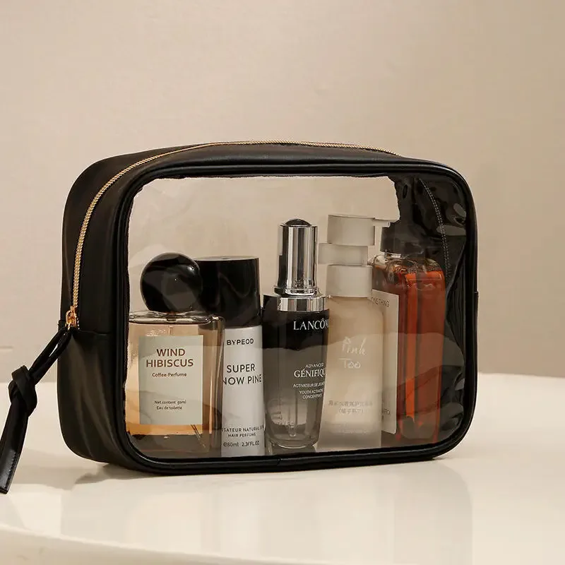 sac à cosmétiques étanche, sac de rangement portable pour cosmétiques, sac de lavage transparent en pvc de grande capacité, sac de rangement de voyage, 1/3 pièces