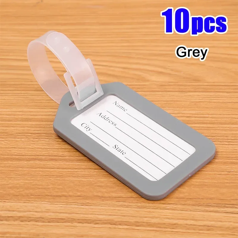 étiquettes de bagages colorées pour sac de visite, nom de valise, lettres personnalisées pour avion, accessoires de voyage attro, 1/10 pièces