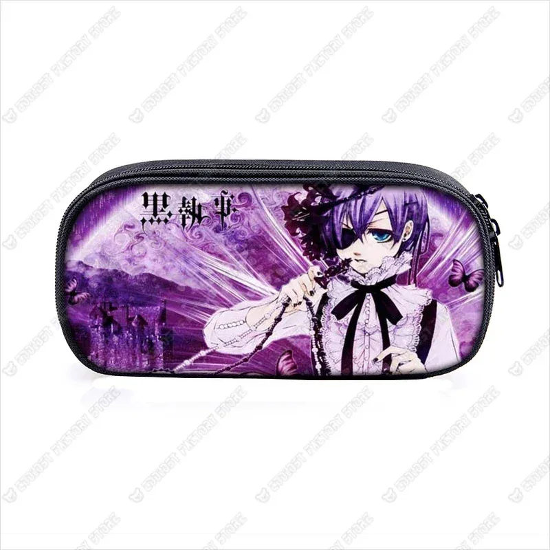trousse à cosmétiques anime black butler, sac à crayons, sacs de papeterie pour garçons et filles, porte-crayons pour enfants, fournitures scolaires