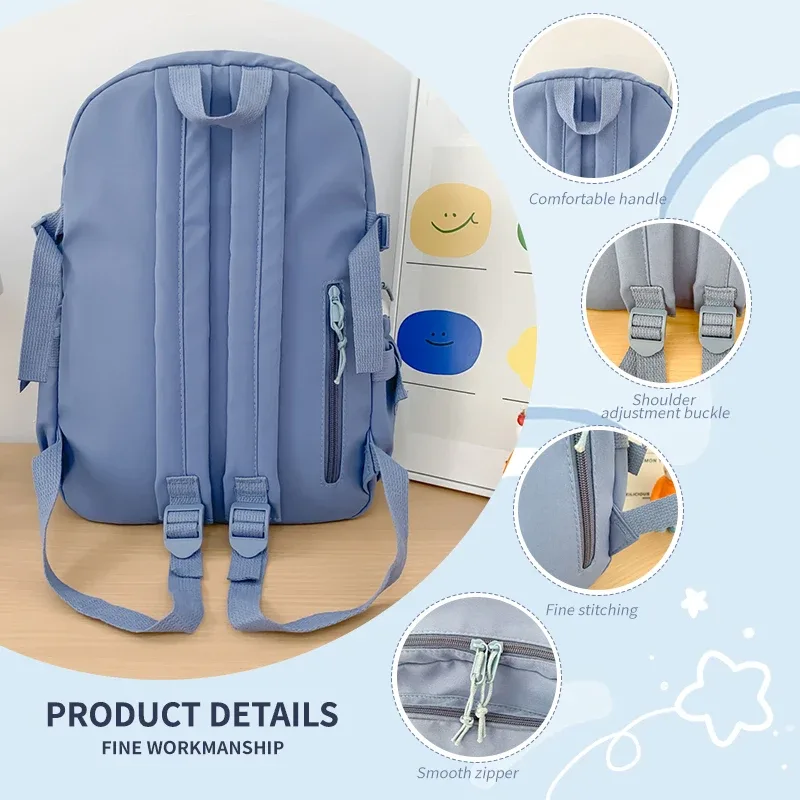 nouveau sac à dos en nylon mignon, adapté aux jeunes filles, aux étudiantes et aux femmes, sac à dos multi-poches pour étudiantes
