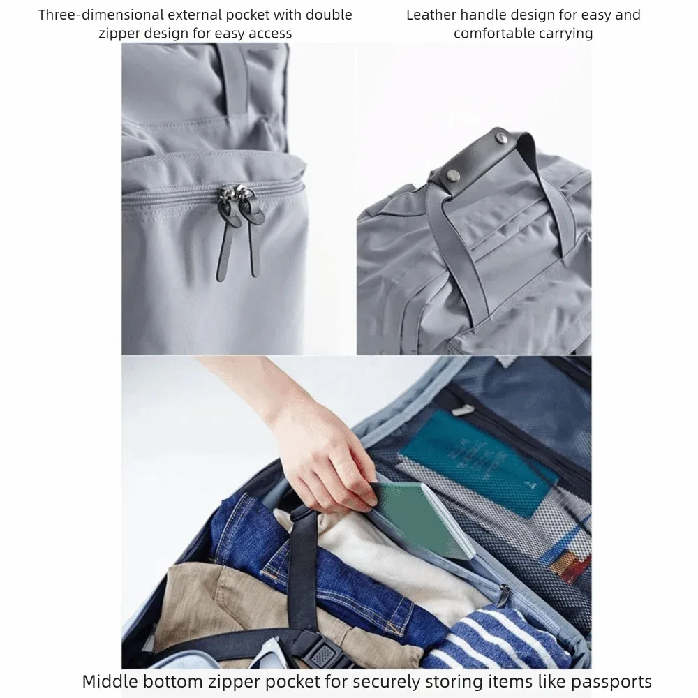 Sac à dos polyvalent en nylon pour ordinateur portable, couleur unie, grande capacité, sac à bandoulière pour homme, sac de voyage imperméable.