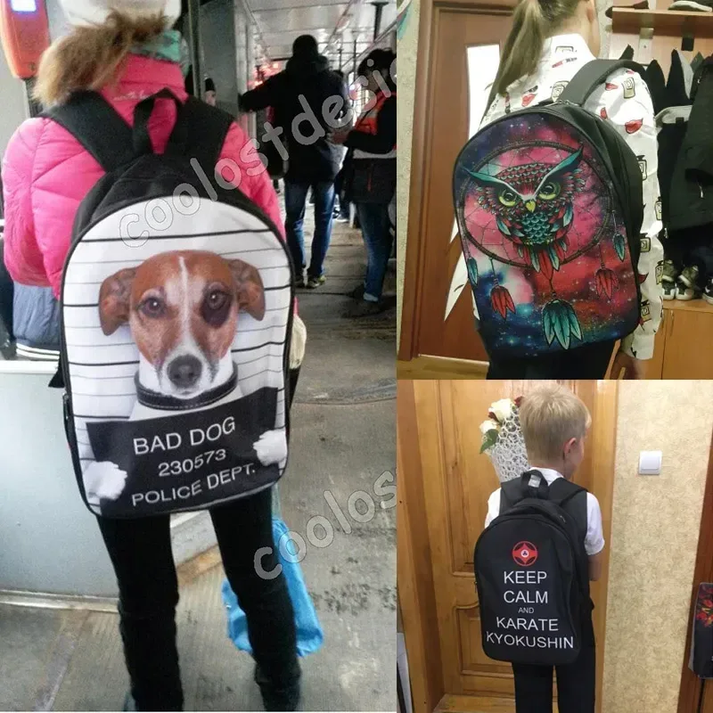 personnaliser l'image/nom/logo sac à dos femmes hommes sacs de voyage enfants sacs d'école garçons filles école sac à dos enfants bookbag