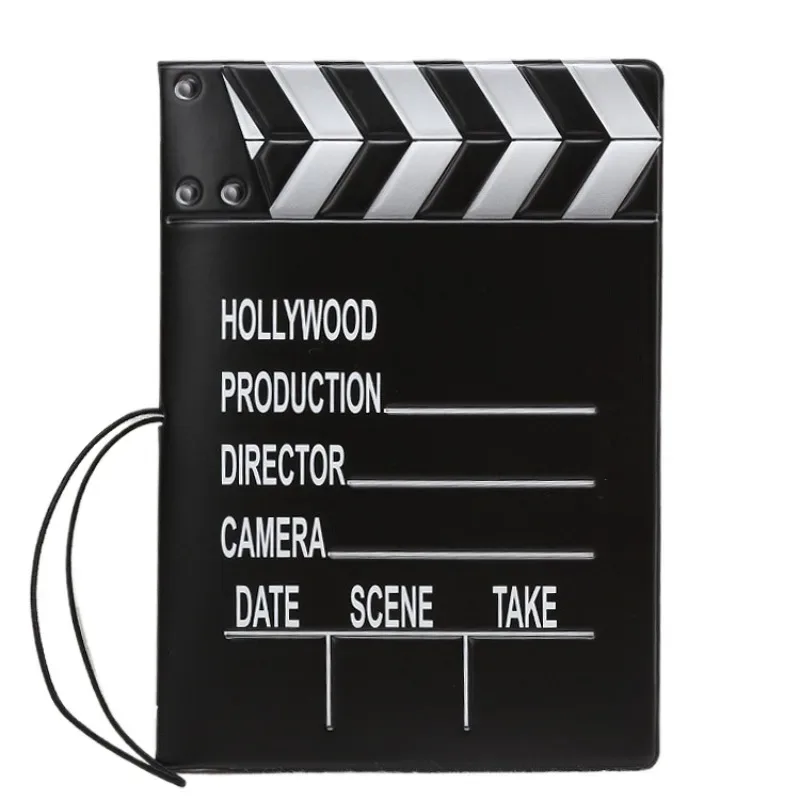 Porte-passeport à motif Clapperboard, portefeuille de voyage avec fente pour carte de crédit et identification commerciale, housse de protection pour passeport en ardoise
