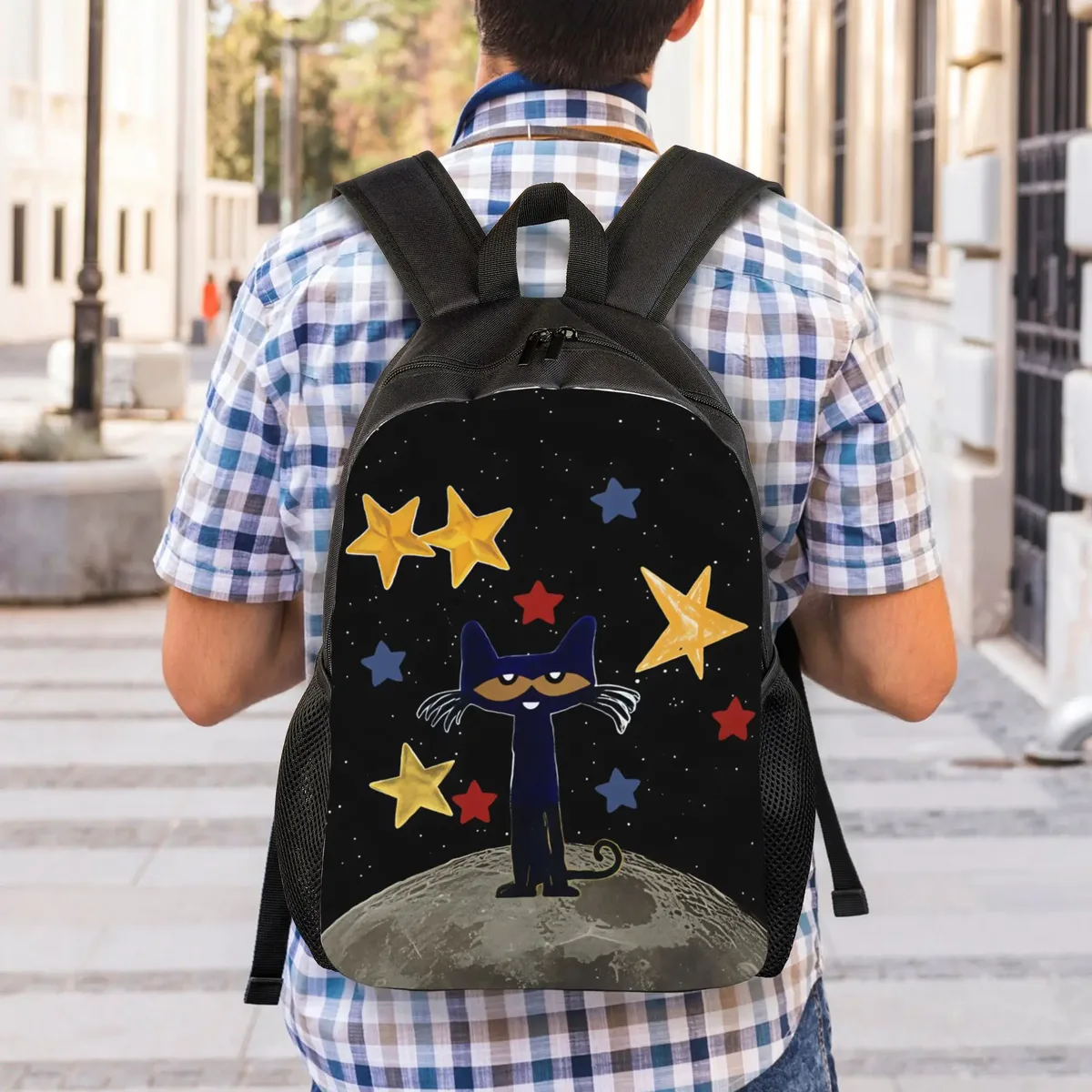 sac à dos pete cat, sacs à dos de loisirs pour femmes, sacs de camping respirants, sacs d'école secondaire, sac à dos coloré