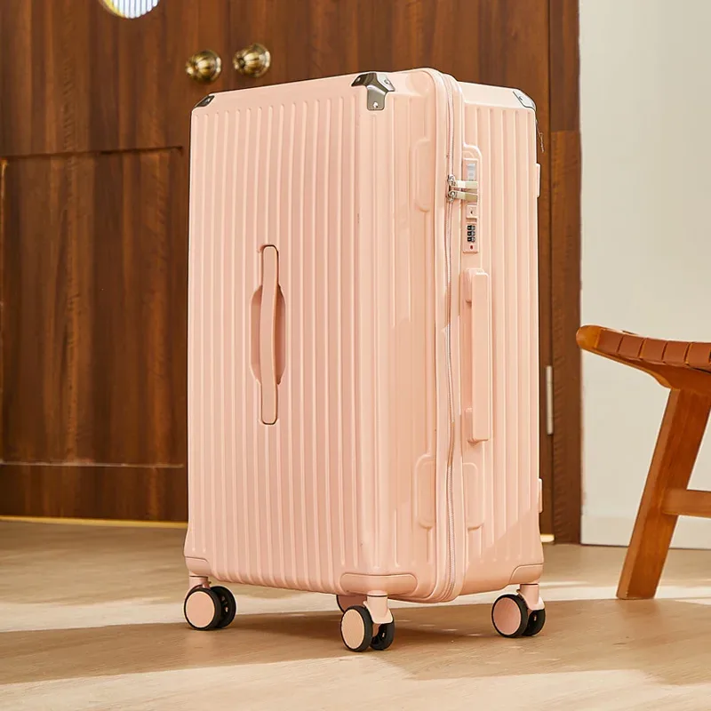 bagage roulant de grande capacité de 20 à 26 pouces, avec porte-gobelet, sac de voyage, support de téléphone portable pratique, valise roulante de voyage simple