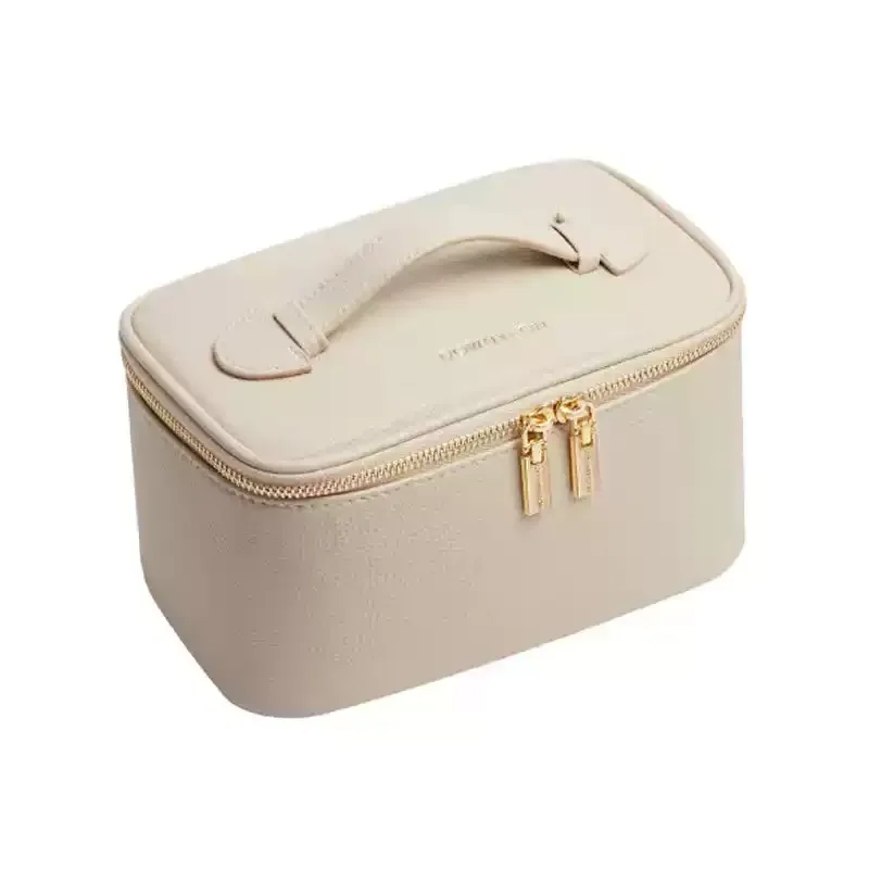 trousse de maquillage portative en cuir pu de grande capacité pour femmes-2025 nouveauté organisateur de toilette de voyage avec plusieurs compartiments