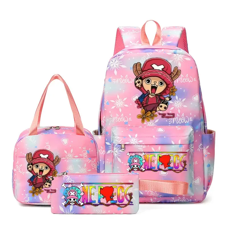 sacs à dos one piece pour femmes et hommes, sac d'école grande capacité, sac à dos imprimé, sac de voyage, sac à dos pour homme, mochila, lot de 3