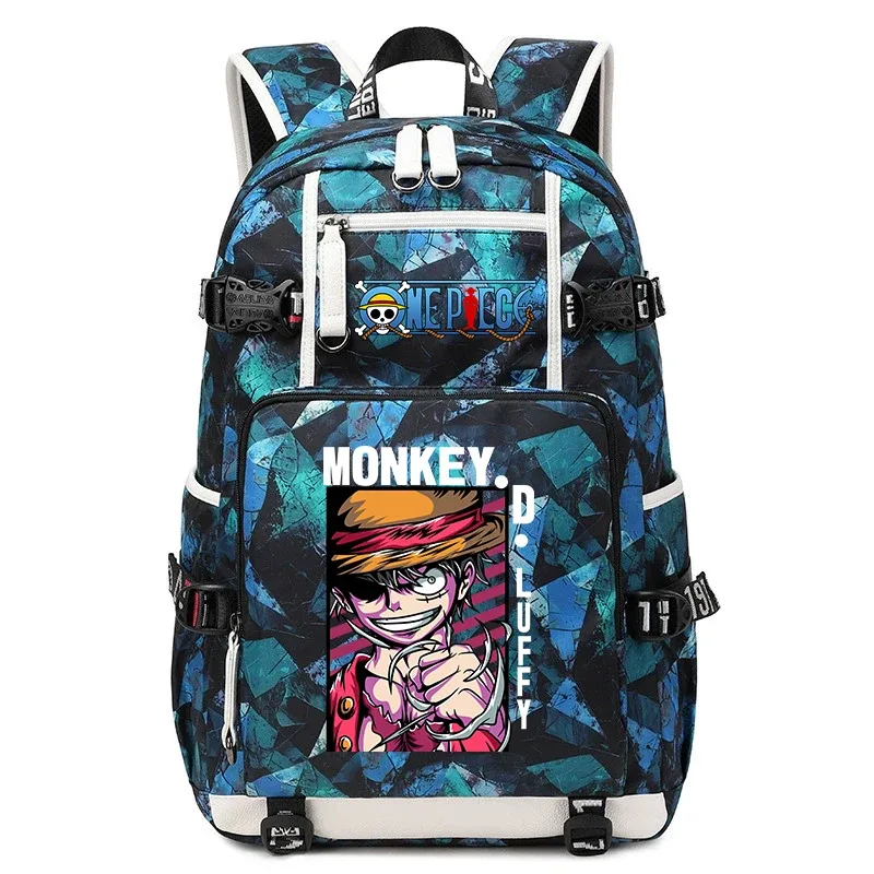 sac à dos d'école décontracté imprimé anime luffy, grande capacité, sac à livres pour garçons et filles, voyage, sport