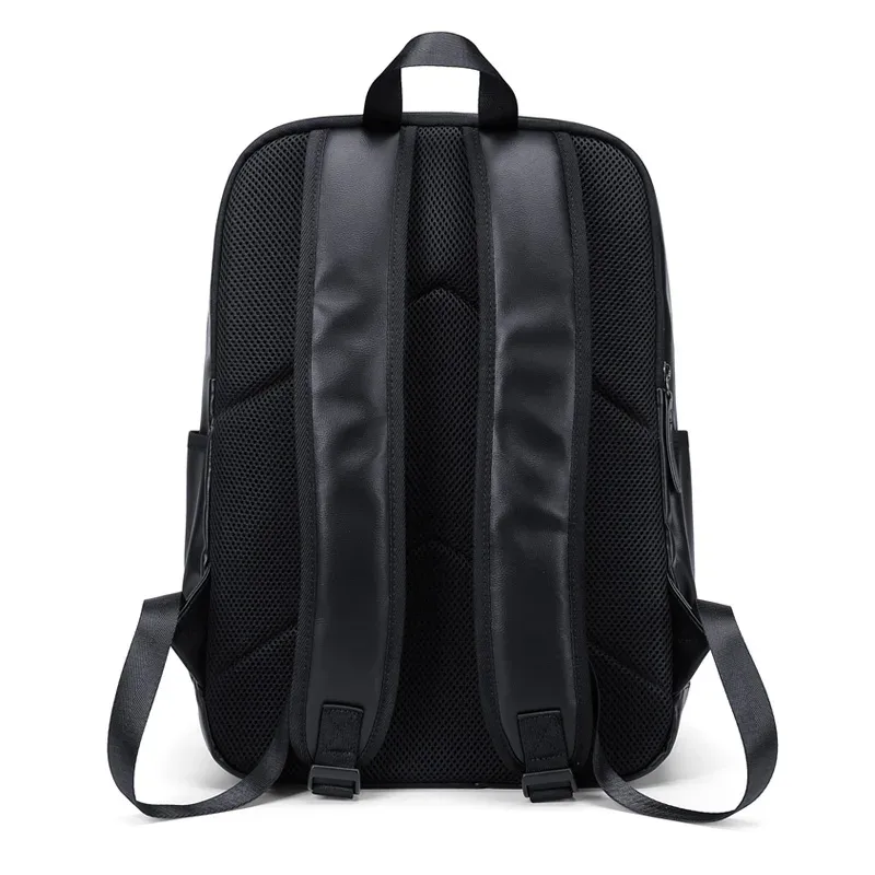 golf-sac à dos en cuir pour homme, sac à dos d'affaires, sac pour ordinateur portable 15 6 pouces, élégant, noir, étanche, multi-compartiments