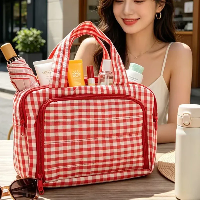Sac à cosmétiques de voyage portable pour femmes, sac de maquillage transparent, sacs de bain de grande capacité, étui de rangement multifonctionnel étanche