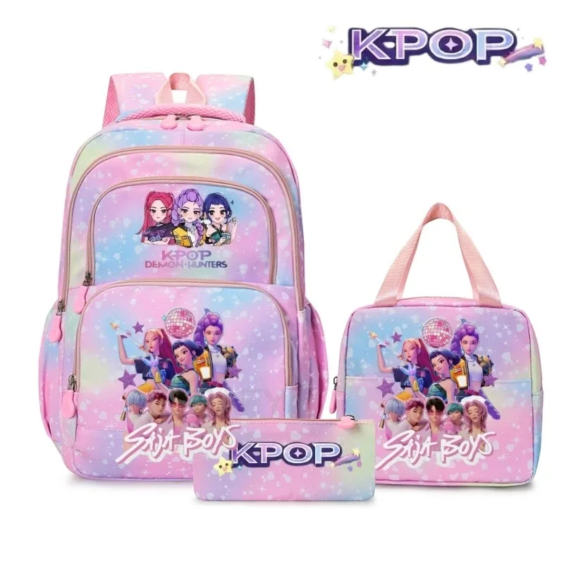 sacs à dos kpop colorés pour garçons, rumi mira zoey huntr/x saja, sacs d'école décontractés, sacs de voyage imprimés, mochila