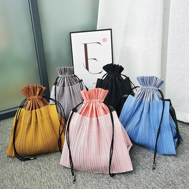 miyake – sac à main multifonctionnel plissé avec cordon de serrage, rangement simple de grande capacité, sacs à dos de voyage à bandoulière pour femmes