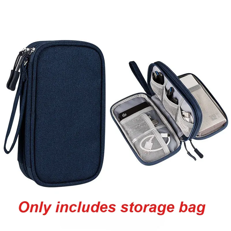 sac de rangement de voyage double couche, adapté au stockage de produits de toilette, d'accessoires cosmétiques, de câbles électroniques et de petits outils, 1 pièce