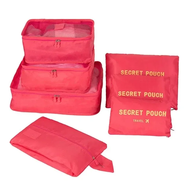 6/7 pièces ensemble organisateur de voyage sacs de rangement emballage multifonction cube sac pour vêtements bien rangé portable garde-robe valise pochette