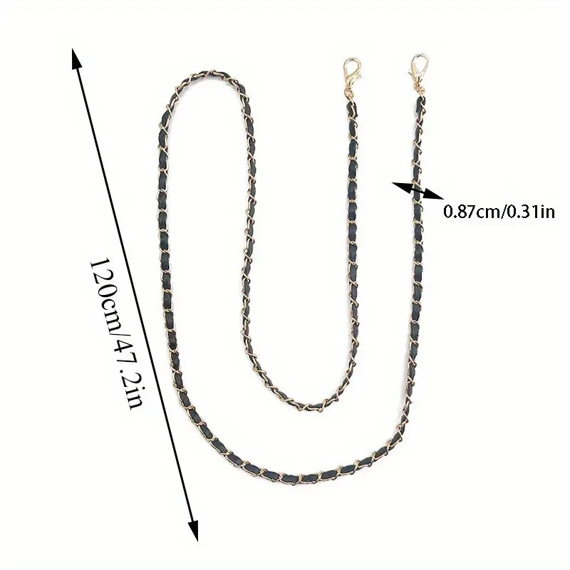 chaîne de sac à main en cuir pu et métal, réglable et interchangeable, pour sacs à bandoulière, sacs à dos et ceintures polyvalentes