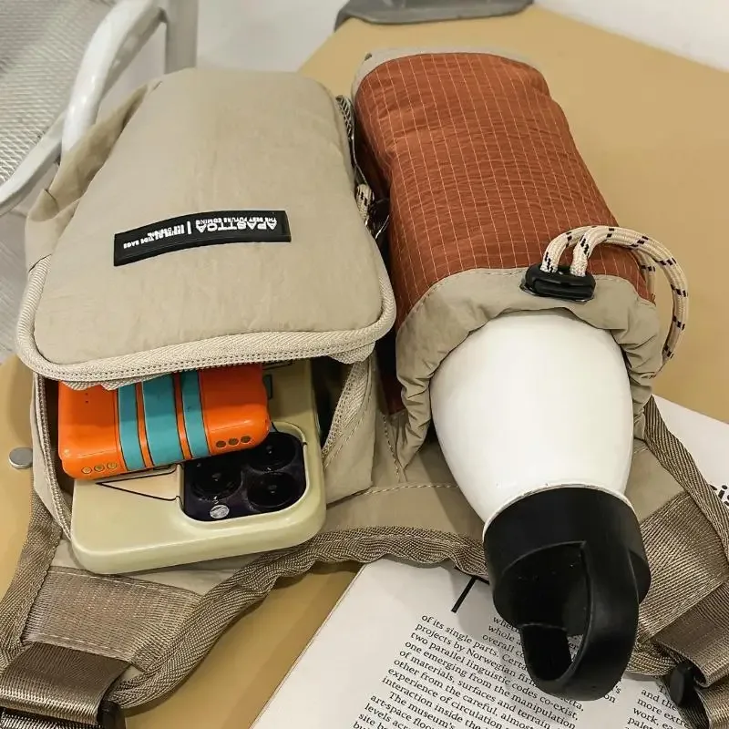 sac minimaliste pour bouteille d'eau, pochette bandoulière unique, sac à bandoulière décontracté pour femme, pour la randonnée et les sports