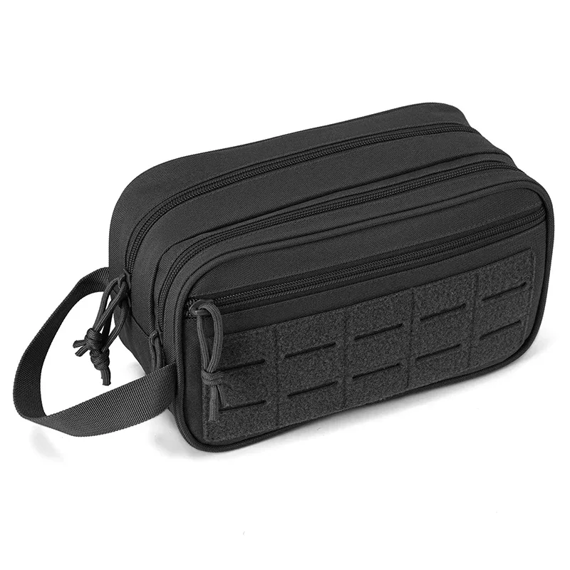 lhi trousse de toilette tactique pour hommes sac d'hygiène compartiment étanche outil de voyage molle petit kit dopp