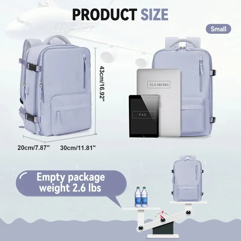 sac à dos de voyage en nylon de haute qualité pour femmes, grande capacité, sacs à dos de cabine pour ryanair, sac à dos pour ordinateur portable d'affaires pour hommes.