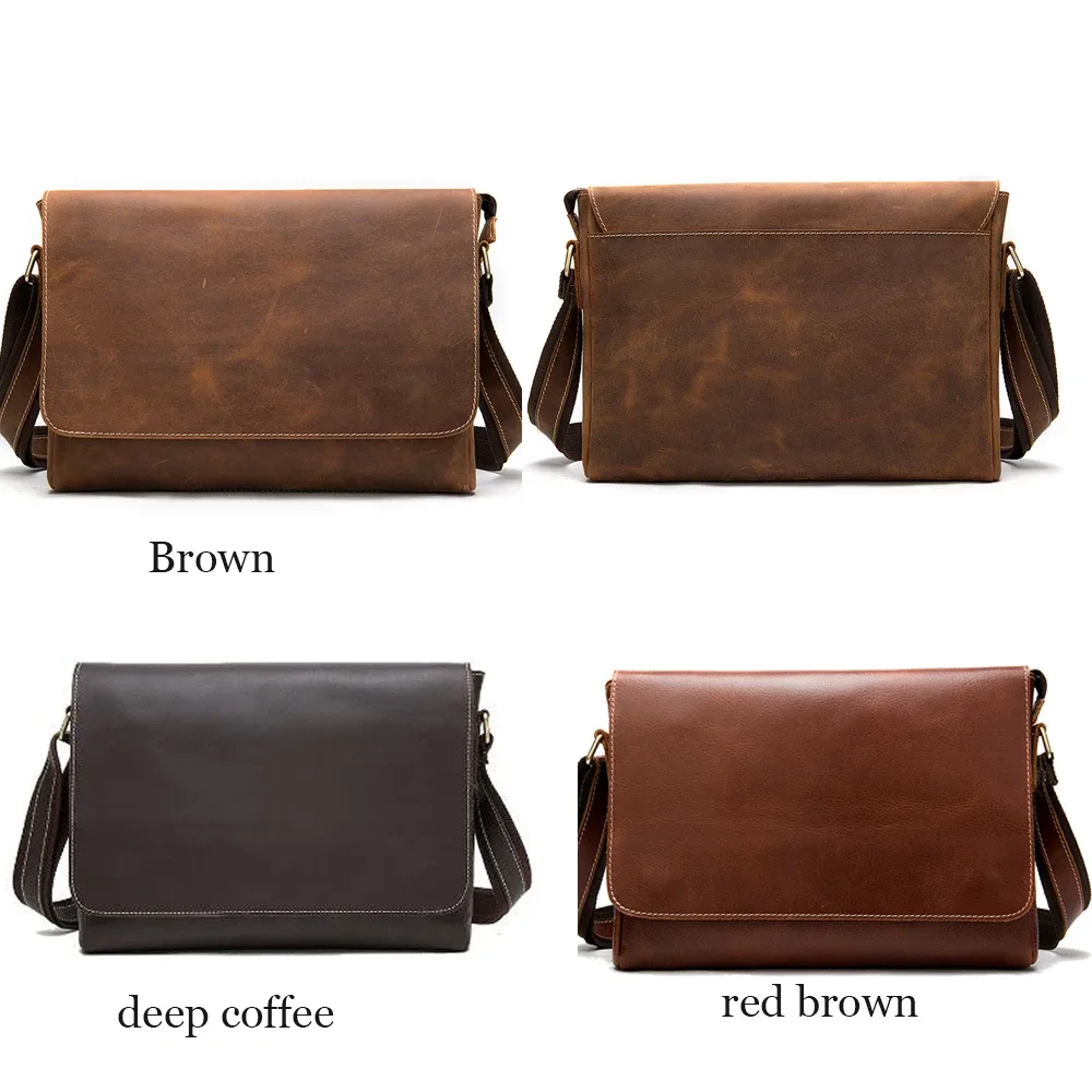 sacs pour ordinateur portable westal 13 pouces en cuir crazy horse, sacoches pour hommes, sacs de bureau pour hommes, sacs à bandoulière, sacs messagers