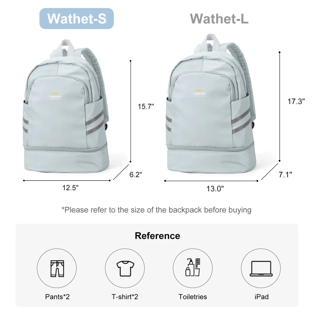 sac à dos de sport pour femmes avec compartiment à chaussures et poche humide, grand sac à dos de voyage léger, sac à dos de sport étanche