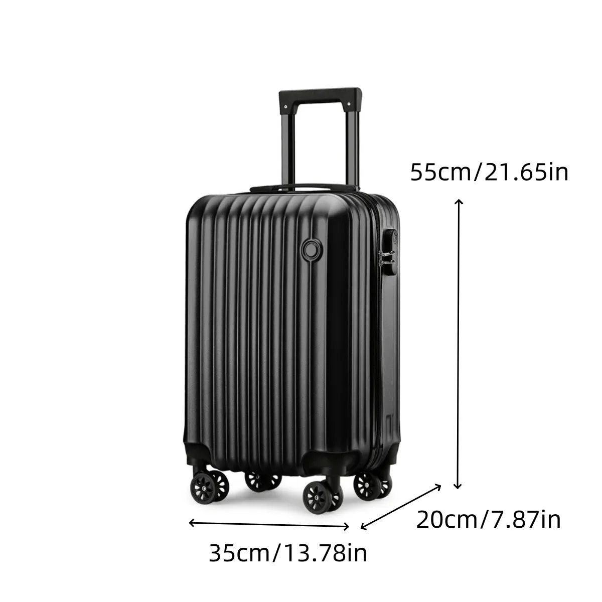 1 pièce, valise à bagages de 20 pouces, boîtier de chariot, serrure à combinaison, roues universelles, matériau de coque rigide pc, rangement en couches