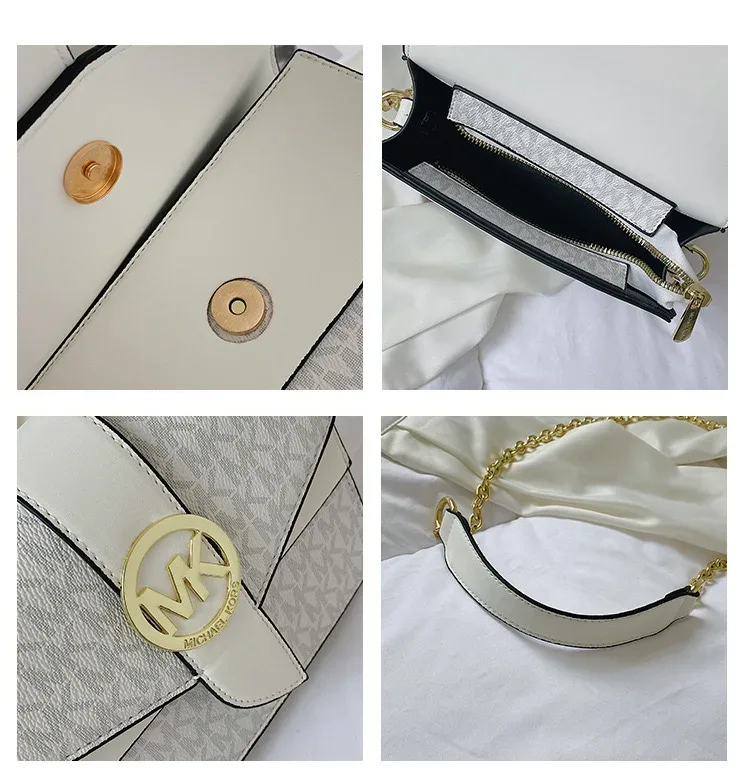 sac à bandoulière décontracté et tendance pour femmes michael kors, sac à chaîne classique à motif floral, petit sac carré.